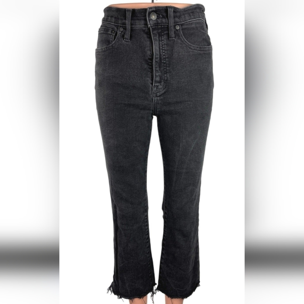 Madewell Cali Demi Boot Black Washed Cropped Ankle Jeans